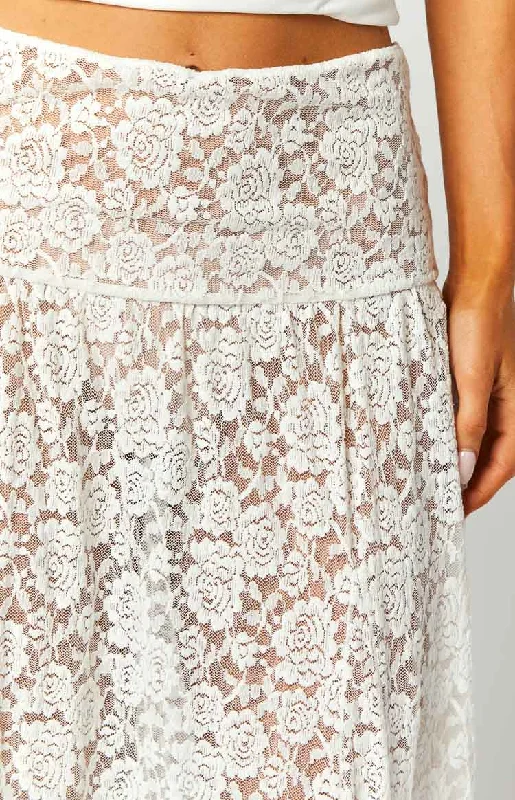 Calypso White Lace Maxi Skirt