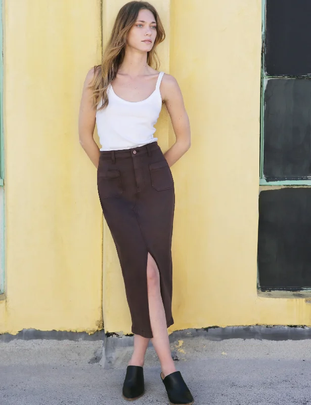 Center Split Pencil Skirt