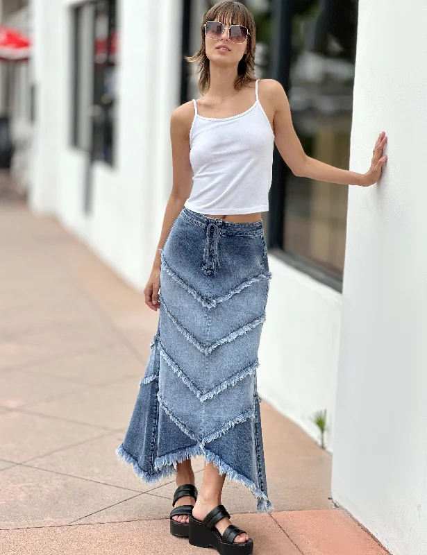 Chevron Maxi Skirt