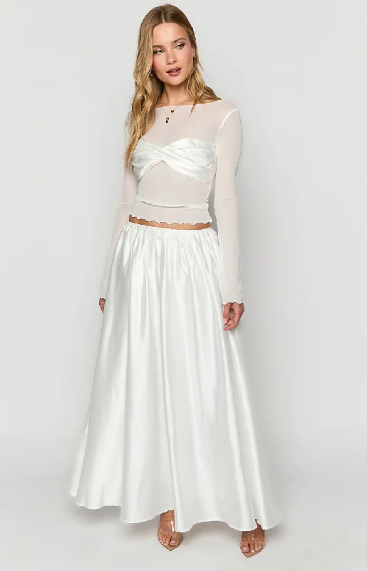 Clementine White Maxi Skirt