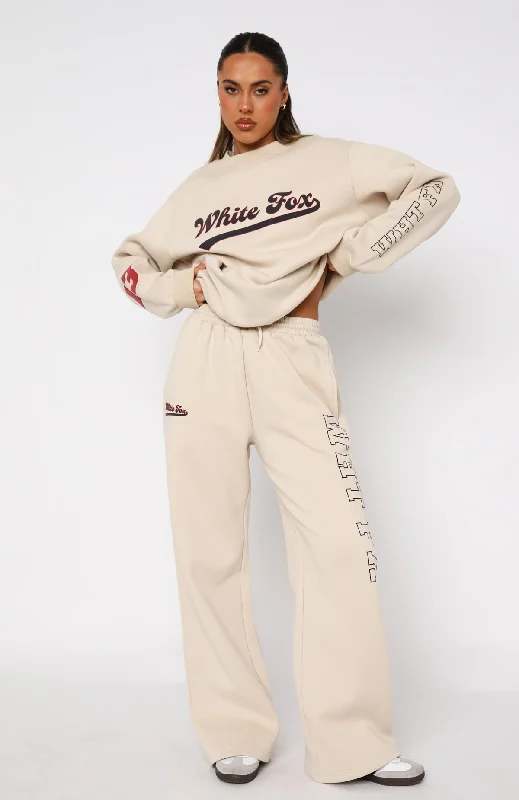 LA Girly Wide Leg Sweatpants Sand