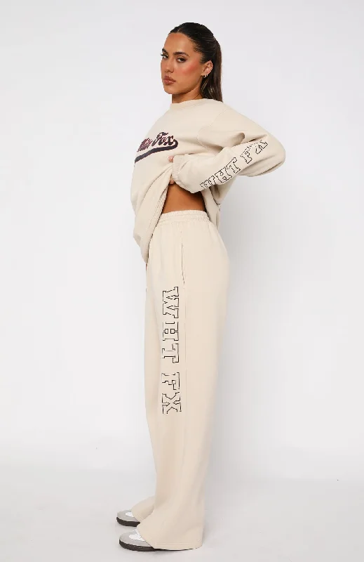 LA Girly Wide Leg Sweatpants Sand