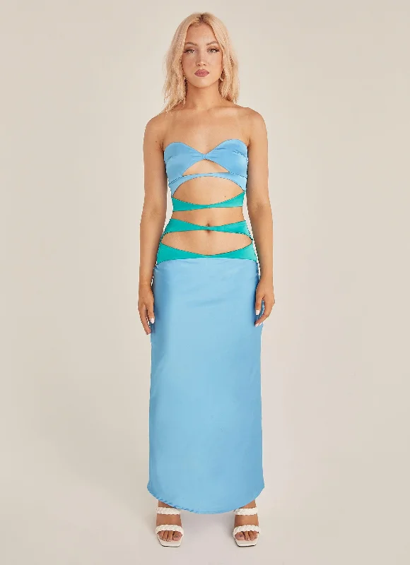 Mondello Maxi Skirt - Azure