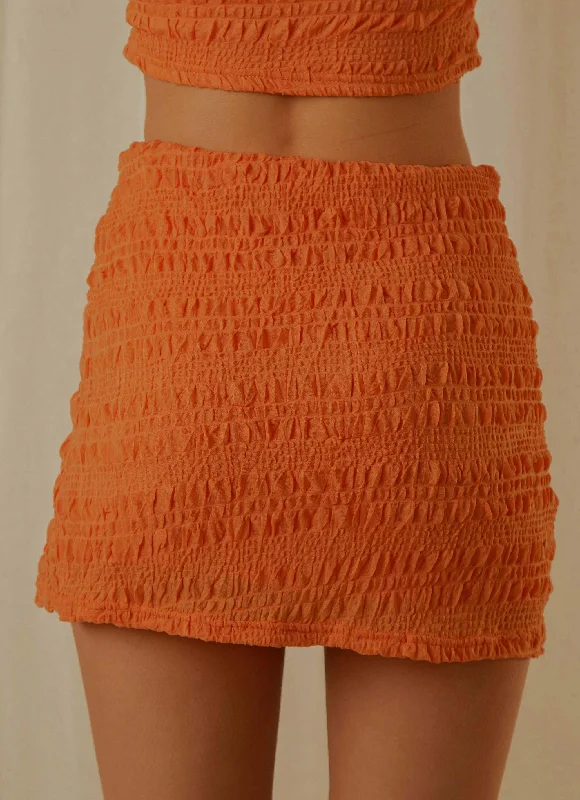 My Type Ruched Mini Skirt - Papaya