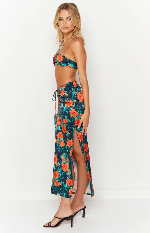 Rani Red Floral Maxi Skirt