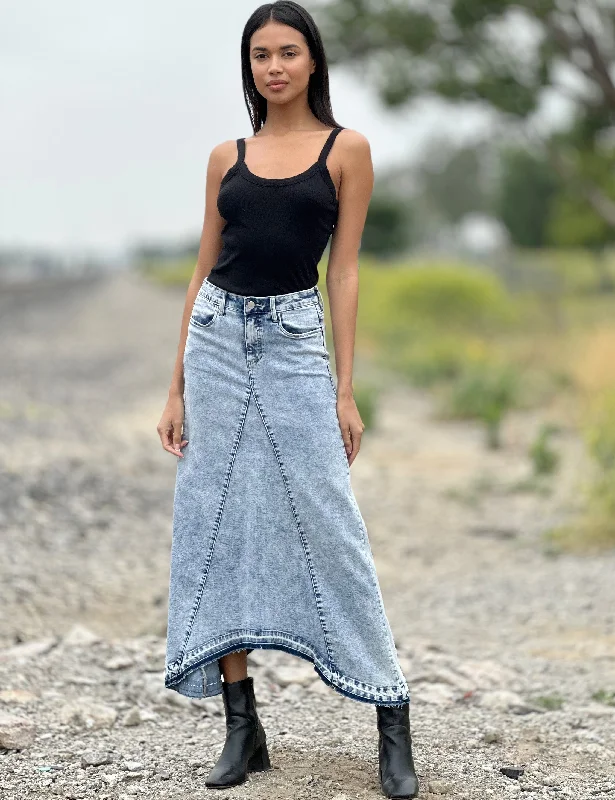 Selma Pieced Denim Maxi Skirt