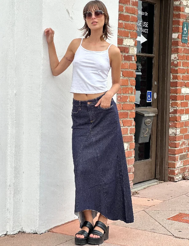 Selma Pieced Denim Maxi Skirt