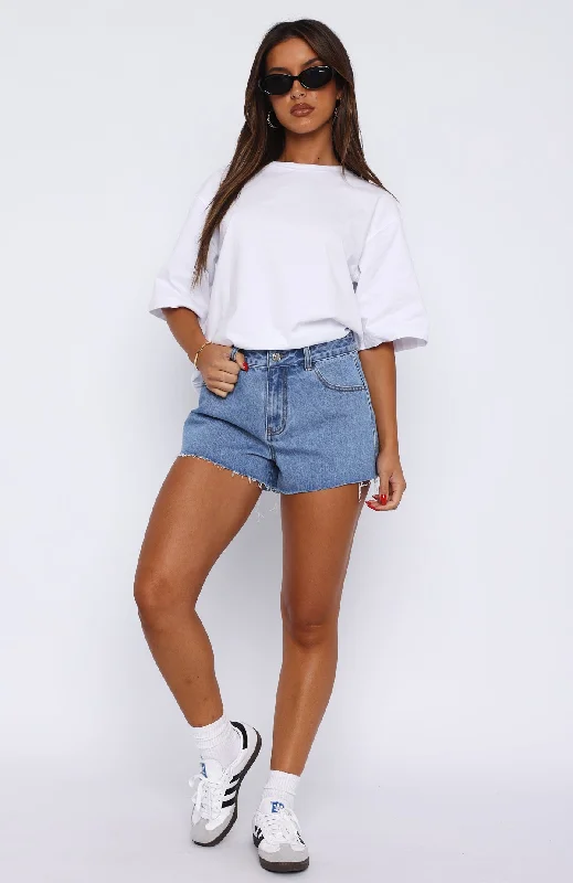 Take Me Home Denim Shorts Mid Blue Wash