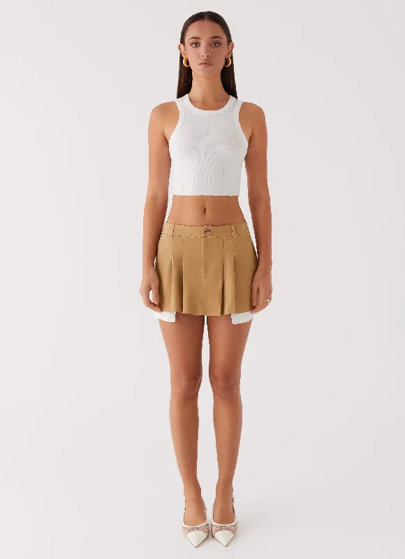 Tegan Cargo Mini Skirt - Tan