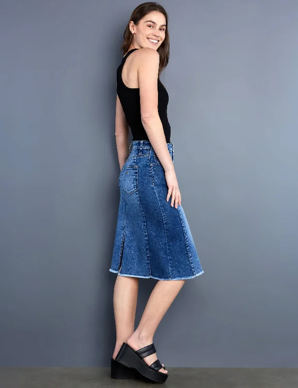 Two Tone Short Jean Skirt