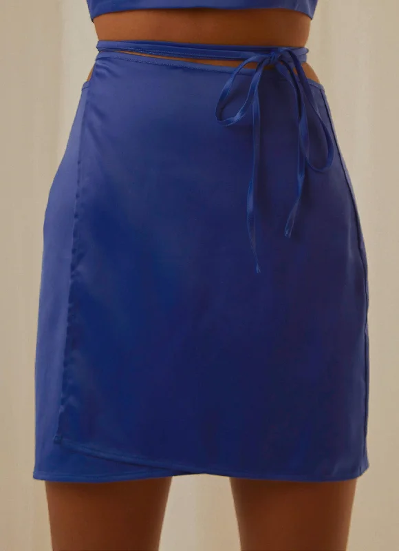 Until Midnight Mini Skirt - Cobalt