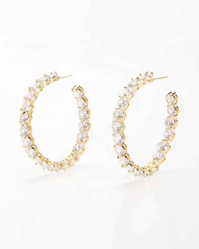 Adriana Rhinestone Hoop Earrings