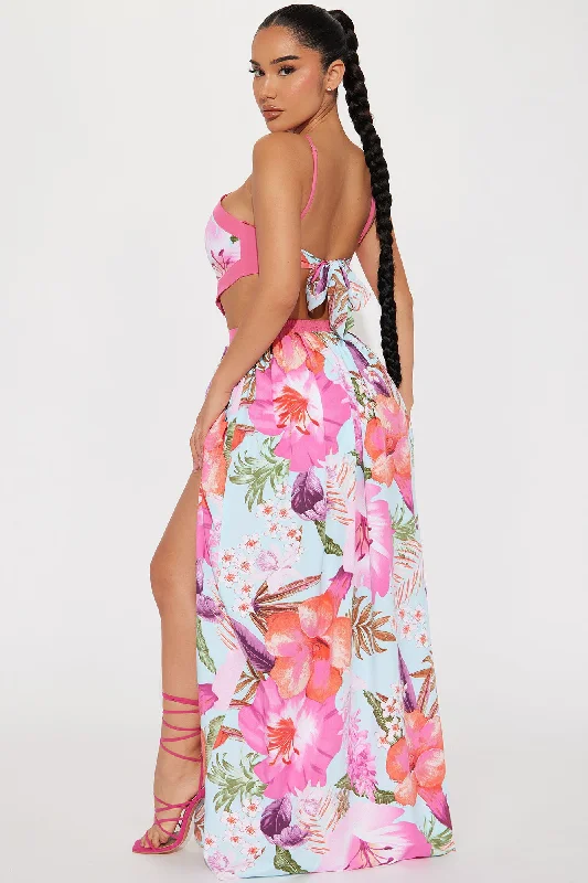 Catalina Maxi Dress - Pink/combo