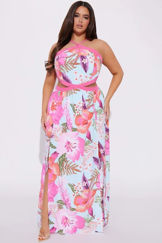 Catalina Maxi Dress - Pink/combo