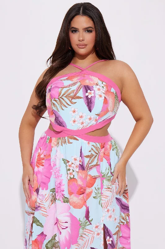 Catalina Maxi Dress - Pink/combo