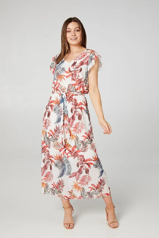 Floral Belted Maxi Dress