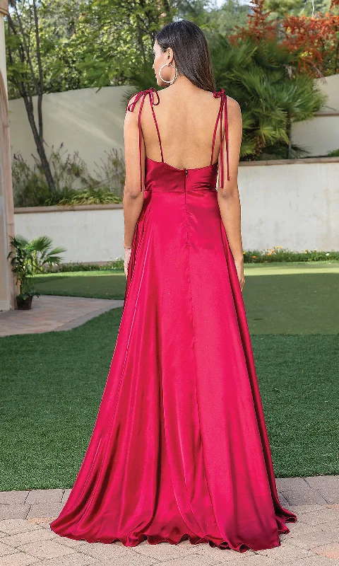 A-Line Long Prom Dress with Shoulder Ties