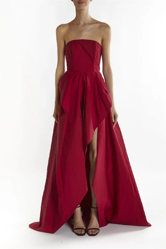 Emma Burgundy Hi-Low Hem Maxi