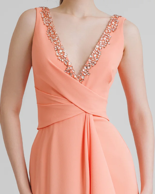 V-Neckline Beaded Dress