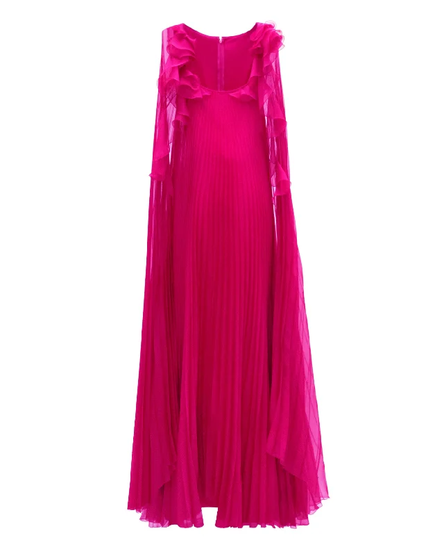 Fully Pleated Fuchsia Kaftan