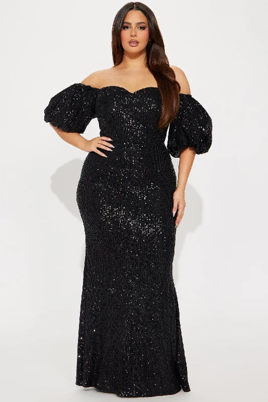 God's Gift Sequin Maxi Dress - Black