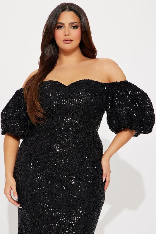 God's Gift Sequin Maxi Dress - Black