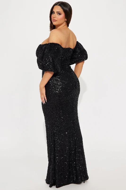 God's Gift Sequin Maxi Dress - Black