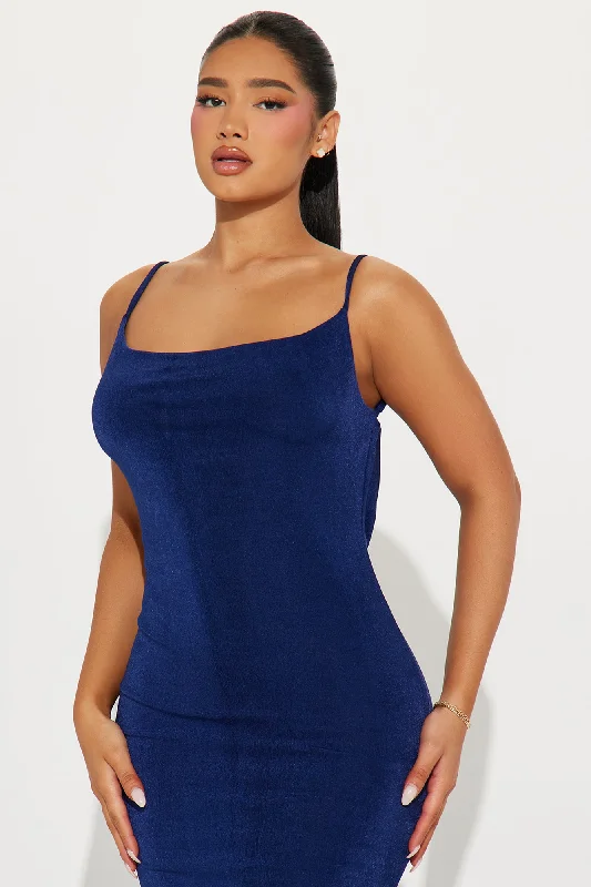 Hailey Slinky Maxi Dress - Navy