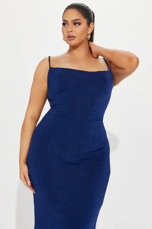 Hailey Slinky Maxi Dress - Navy