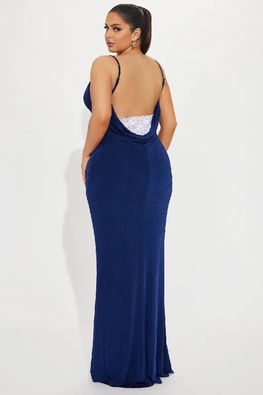 Hailey Slinky Maxi Dress - Navy