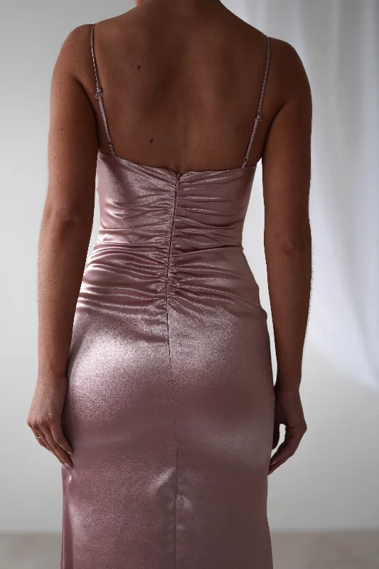 Idonia Satin Corset Gown | Rose