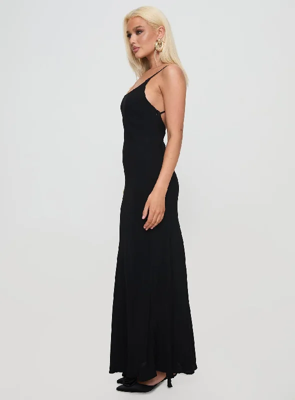 Lagane Bias Cut Maxi Dress Black