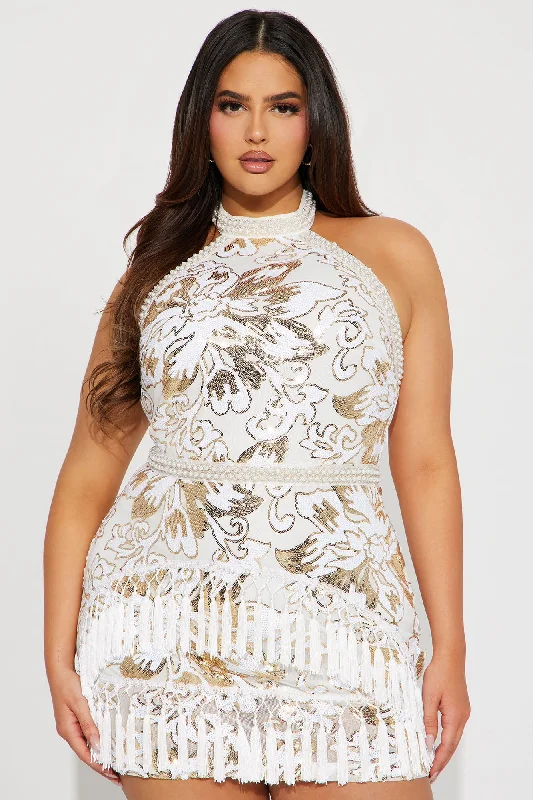 Legacy Sequin Mini Dress - White