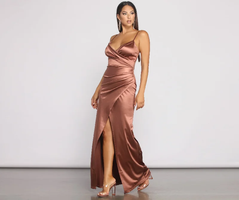 Nikita Formal High Slit Satin Dress