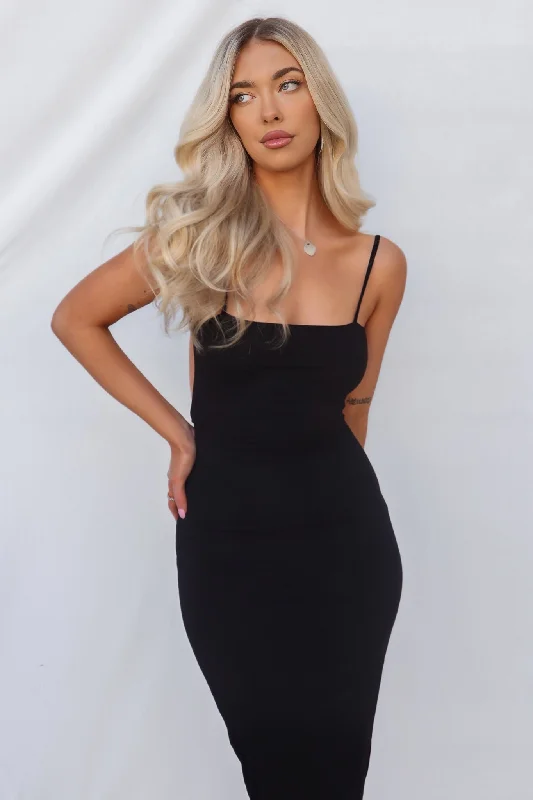 Nylah Midi Dress - Black