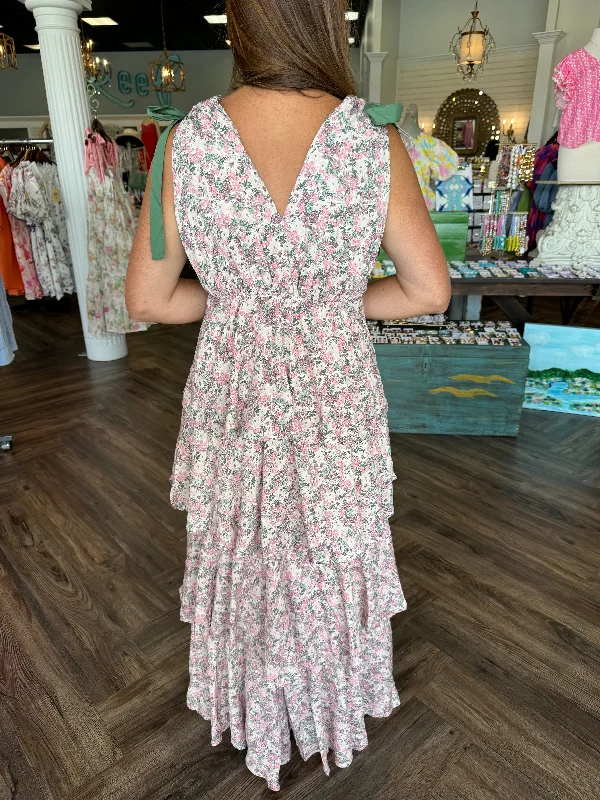 Olive Petal Ruffle Maxi