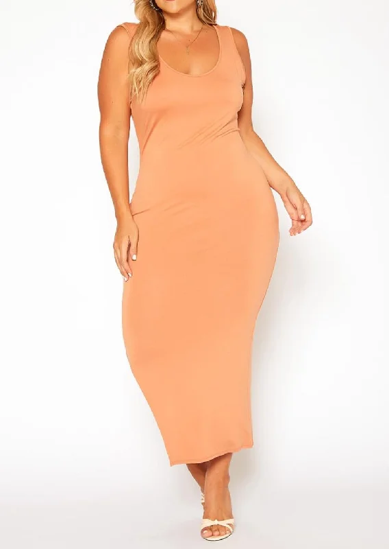 Hi Curvy Plus Size Women Shirt & Tank Midi Dress Set