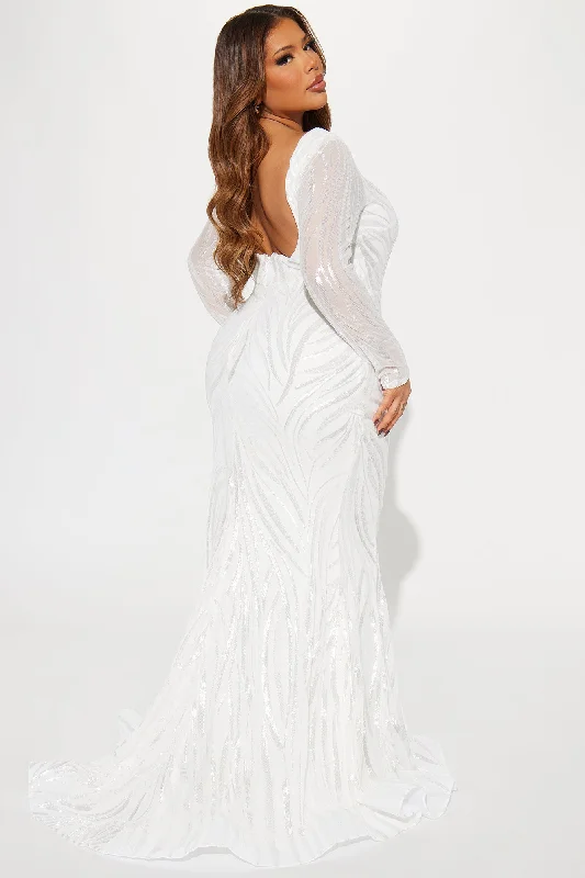 Say I Do Sequin Gown - White