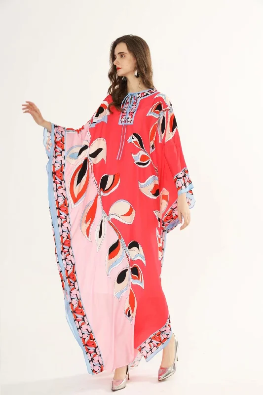 FashionSierra - Floral Printed Loose Design Elegant Maxi Dresses