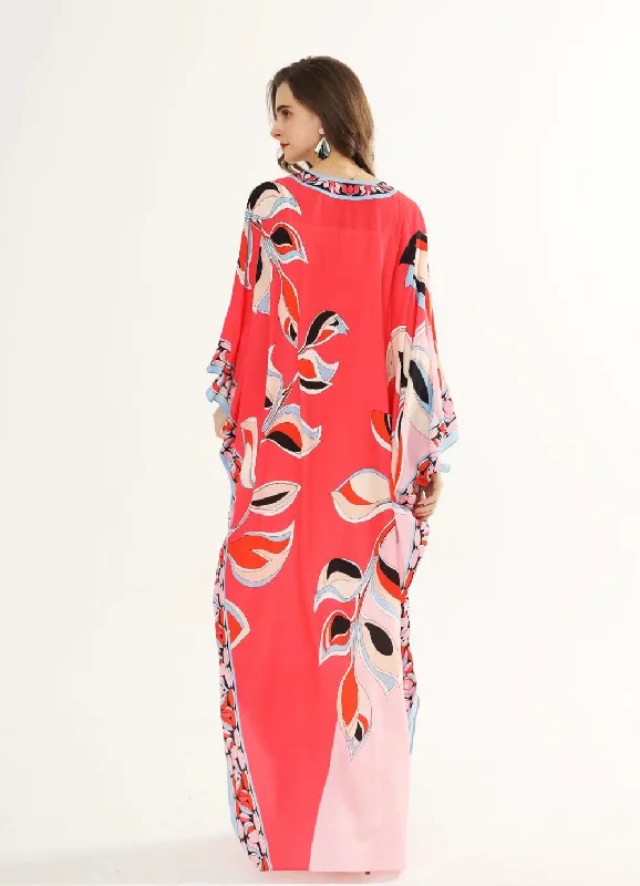 FashionSierra - Floral Printed Loose Design Elegant Maxi Dresses