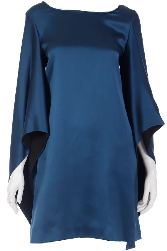 2012 Yves Saint Laurent Blue Silk Evening Deadstock Evening Dress