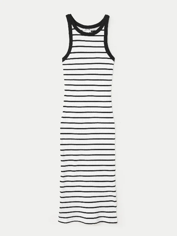 The Ribbed Tank Dress in White