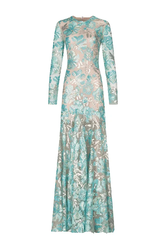 Amabel Dress Aqua Sequin