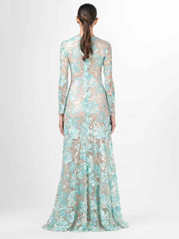 Amabel Dress Aqua Sequin