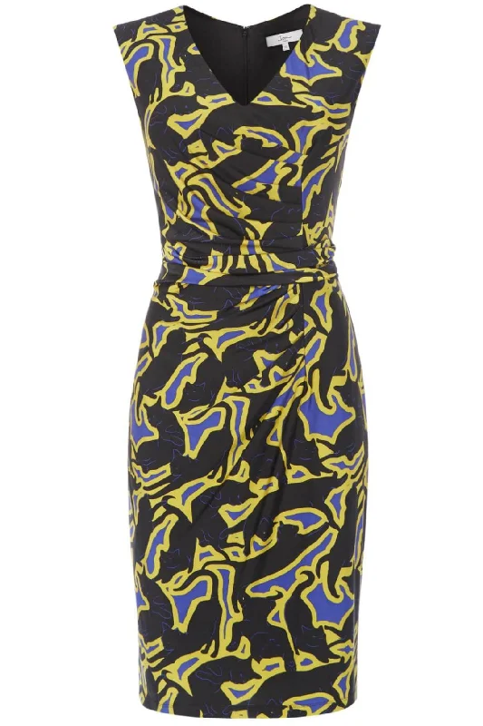 Charlotte Printed Ruche Detail Dress