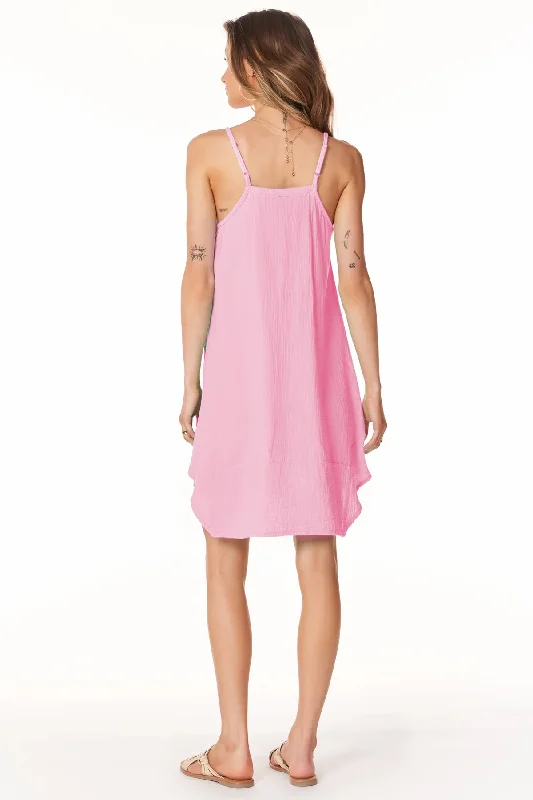 Asymmetrical Hem Dress - Cotton Candy