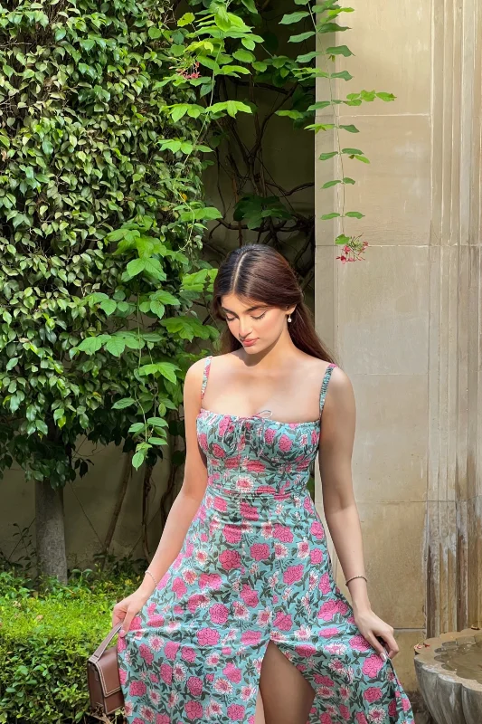 Aurora Printed Multicoloured Bustier Sundress