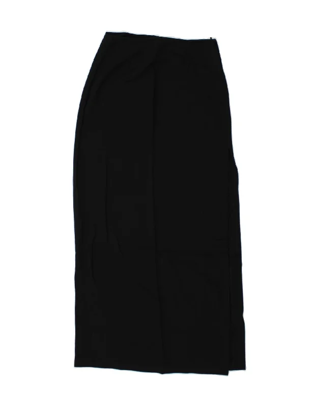 BENETTON Womens Maxi Skirt IT 38 XS W24 Black Viscose