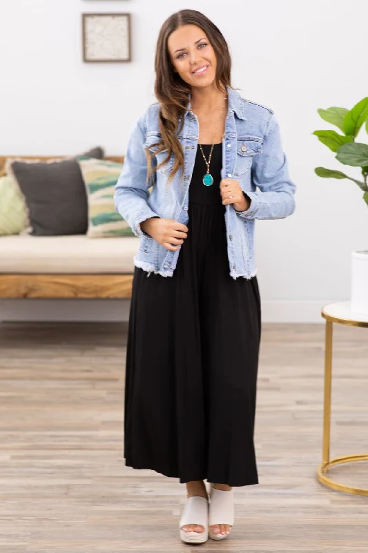 Black Fit and Flare Wide Leg Jumpsuit