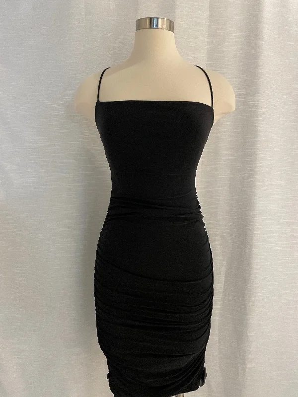 Black Tia Ruched Midi Dress